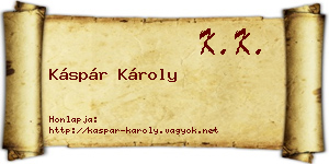 Káspár Károly névjegykártya